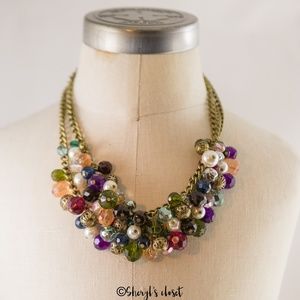 Avon Statement bib necklace bobble multi-color